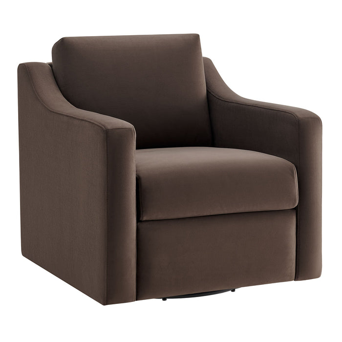 Modway Furniture Liora Performance Velvet Swivel Armchair – Modern Elegance, Ultimate Comfort, No Assembly Needed! Brown Performance Velvet Eei-7282-tau