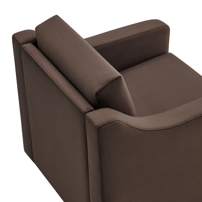 Liora Performance Velvet Swivel Armchair – Modern Elegance, Ultimate Comfort, No Assembly Needed!