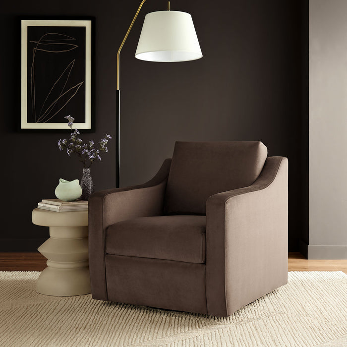 Liora Performance Velvet Swivel Armchair – Modern Elegance, Ultimate Comfort, No Assembly Needed!