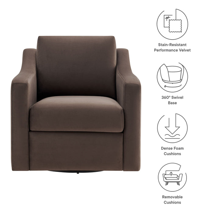 Liora Performance Velvet Swivel Armchair – Modern Elegance, Ultimate Comfort, No Assembly Needed!