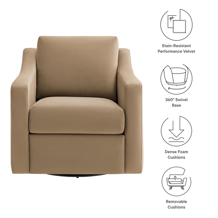 Liora Performance Velvet Swivel Armchair – Modern Elegance, Ultimate Comfort, No Assembly Needed!