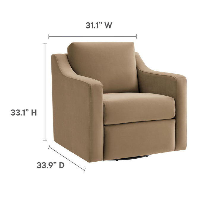 Liora Performance Velvet Swivel Armchair – Modern Elegance, Ultimate Comfort, No Assembly Needed!