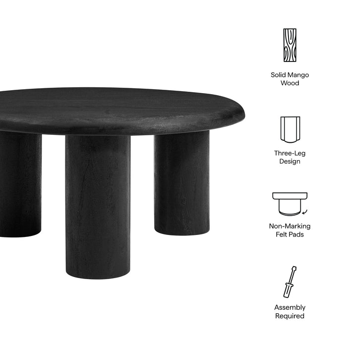 Modway Mavina Round Mango Wood Coffee Table Living Room Furniture - View 9