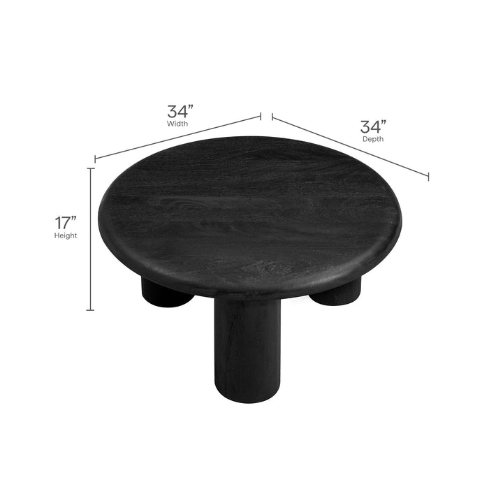 Modway Mavina Round Mango Wood Coffee Table Living Room Furniture - View 10