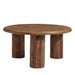 Modway Mavina Round Mango Wood Coffee Table Living Room Furniture in Black