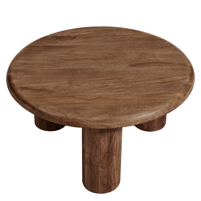 Modway Mavina Round Mango Wood Coffee Table Living Room Furniture - Lifestyle View