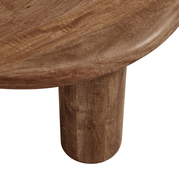Modway Mavina Round Mango Wood Coffee Table Living Room Furniture - Dimensions