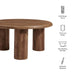 Modway Mavina Round Mango Wood Coffee Table Living Room Furniture in Black - Side View