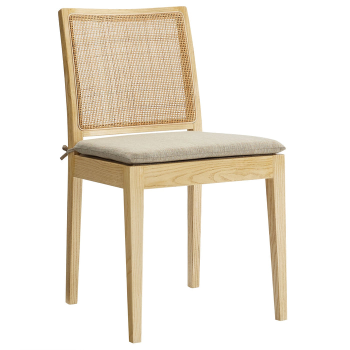 Ovard Wood and Rattan Dining Chair