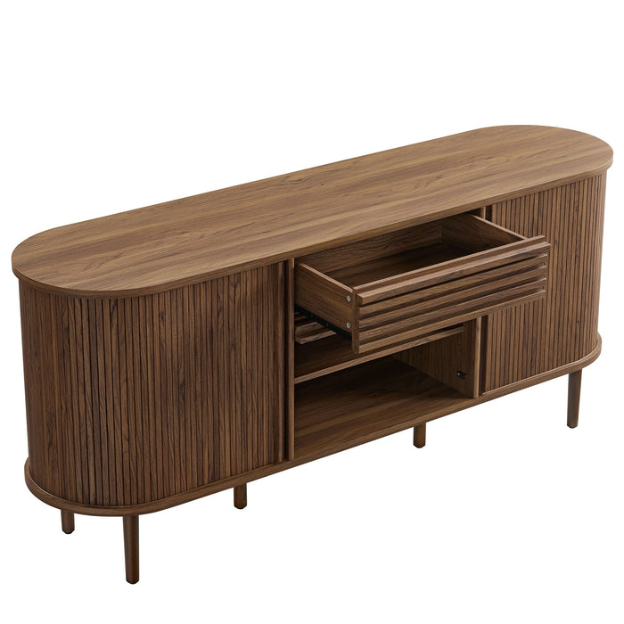 Harlan 67" Fluted Oval Sideboard Cabinet