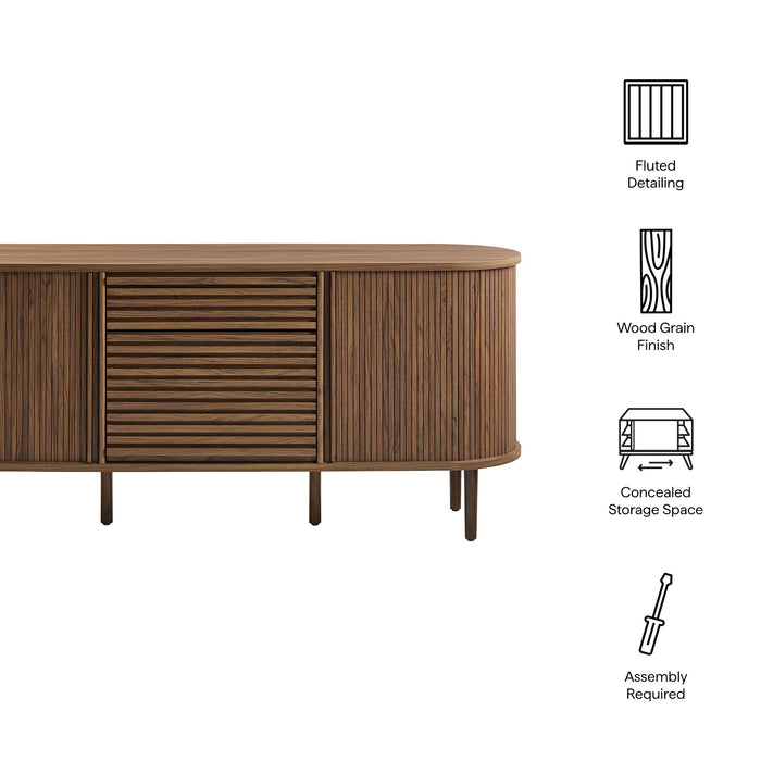 Harlan 67" Fluted Oval Sideboard Cabinet