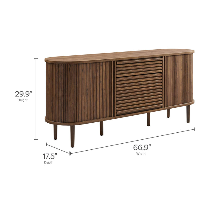 Harlan 67" Fluted Oval Sideboard Cabinet