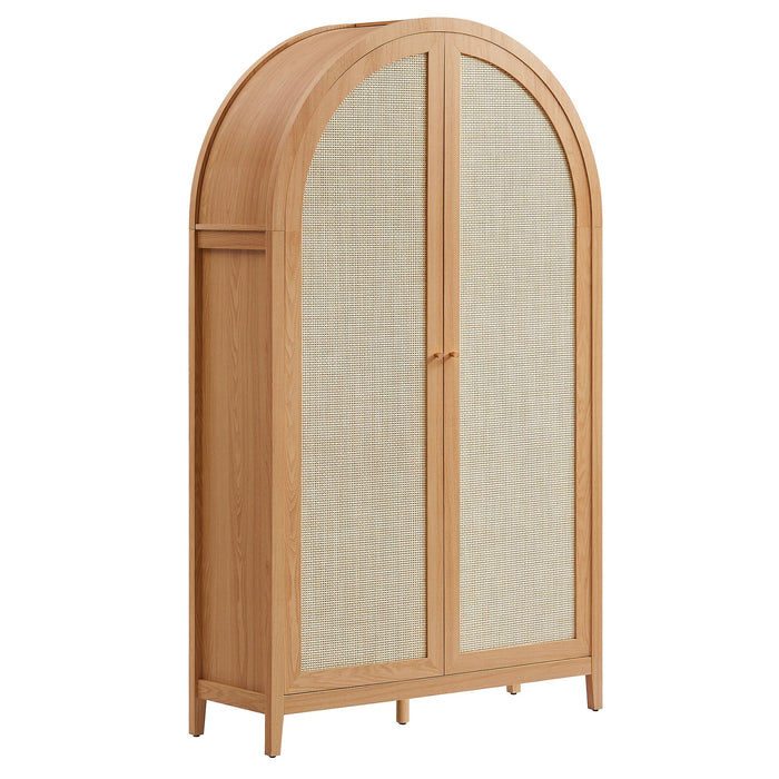 Modway Calista 79" Tall Wide Rattan Arched Storage Cabinet - Main Product Image