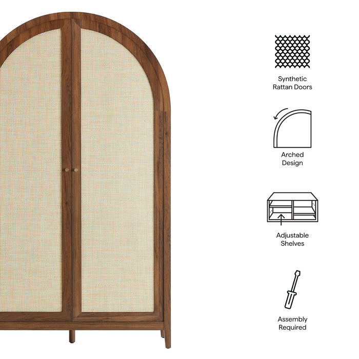 Modway Calista 79" Tall Wide Rattan Arched Storage Cabinet - Product Image 10