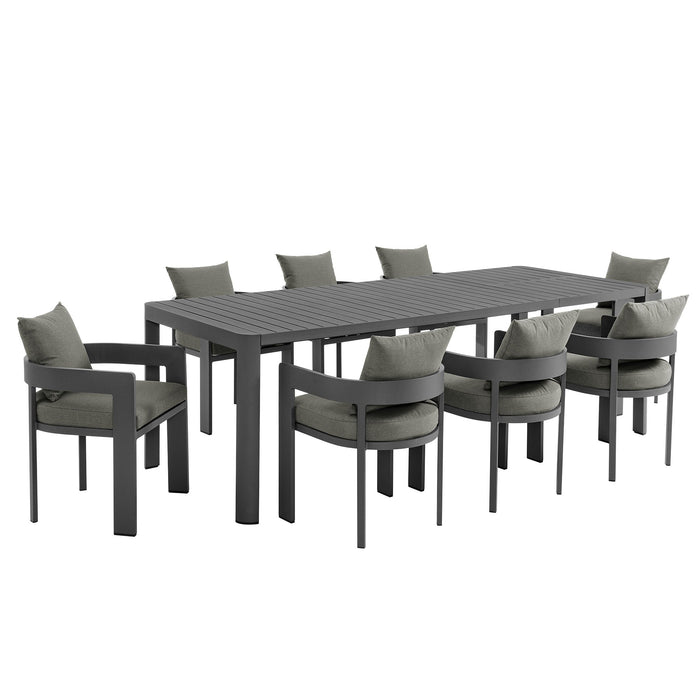 Modway Tahoe 9-Piece Outdoor Patio Aluminum Dining Set With Extendable Table - View 19