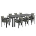 Modway Tahoe 9-Piece Outdoor Patio Aluminum Dining Set With Extendable Table - View 19
