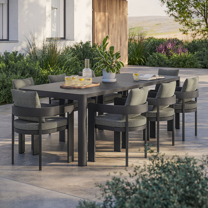 Modway Tahoe 9-Piece Outdoor Patio Aluminum Dining Set With Extendable Table - Features