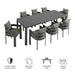Modway Tahoe 9-Piece Outdoor Patio Aluminum Dining Set With Extendable Table - Installation View