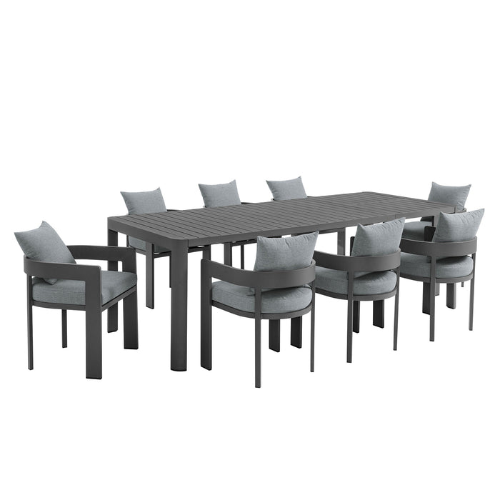 Modway Tahoe 9-Piece Outdoor Patio Aluminum Dining Set With Extendable Table - View 20