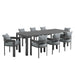 Modway Tahoe 9-Piece Outdoor Patio Aluminum Dining Set With Extendable Table - View 20