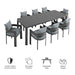 Modway Tahoe 9-Piece Outdoor Patio Aluminum Dining Set With Extendable Table - View 14