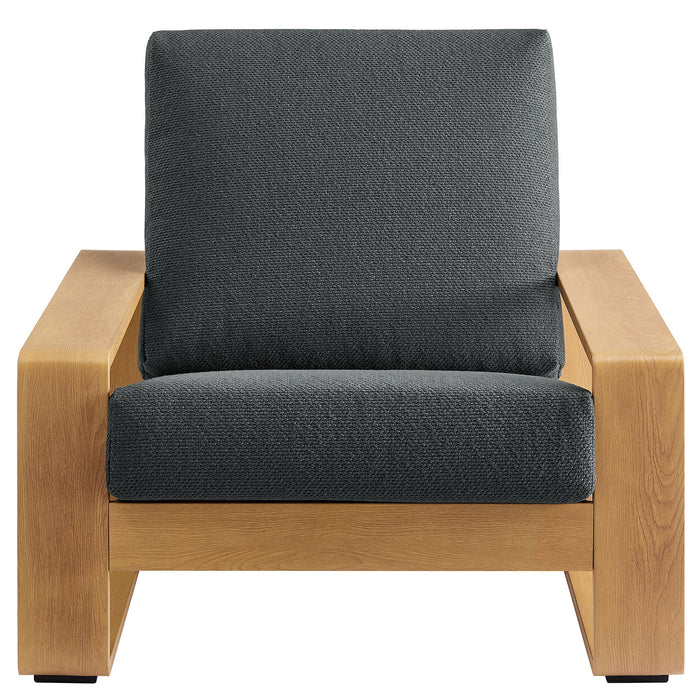 Lirienne Outdoor Patio Aluminum Faux Wood Armchair