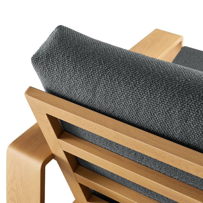 Lirienne Outdoor Patio Aluminum Faux Wood Armchair