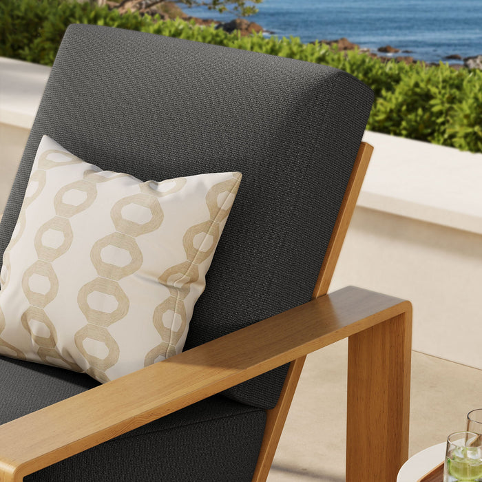 Lirienne Outdoor Patio Aluminum Faux Wood Armchair