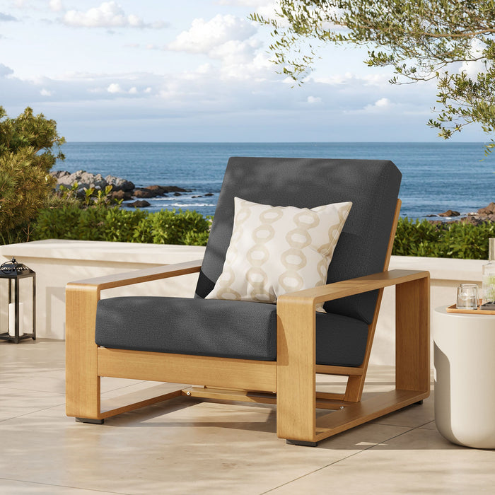Lirienne Outdoor Patio Aluminum Faux Wood Armchair