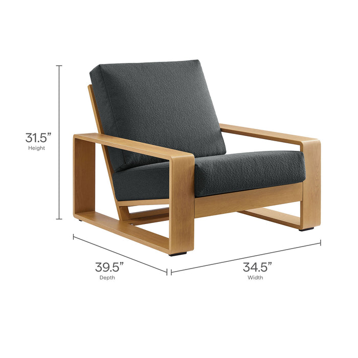 Lirienne Outdoor Patio Aluminum Faux Wood Armchair