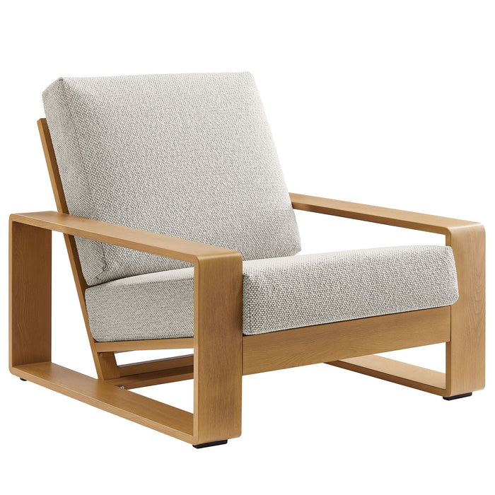 Lirienne Outdoor Patio Aluminum Faux Wood Armchair