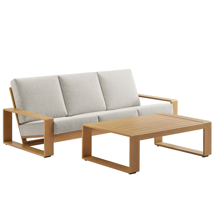 Lirienne 2-Piece Outdoor Patio Aluminum Faux Wood Furniture Set