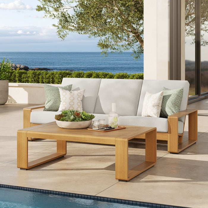 Lirienne 2-Piece Outdoor Patio Aluminum Faux Wood Furniture Set