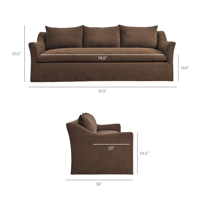 Somerset 92" Linen Blend Sofa Cocoa