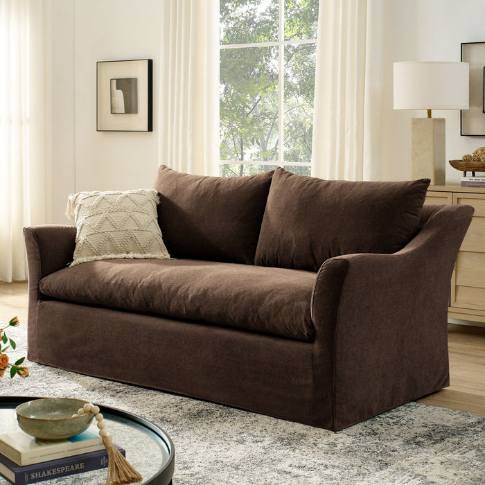 Somerset 70" Linen Blend Loveseat Cocoa