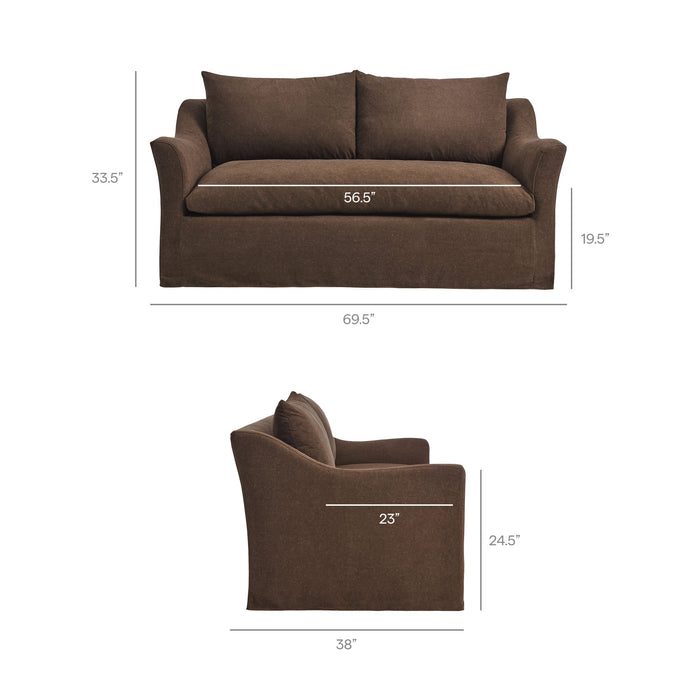 Somerset 70" Linen Blend Loveseat Cocoa