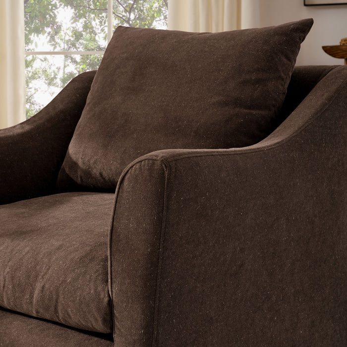 Somerset Linen Blend Armchair Cocoa