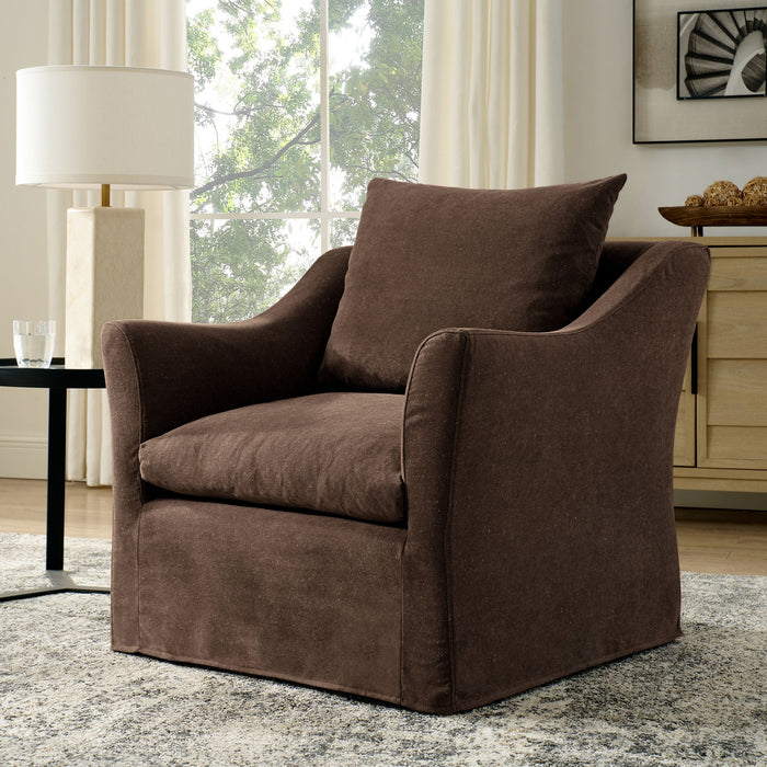 Somerset Linen Blend Armchair Cocoa