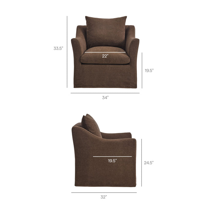 Somerset Linen Blend Armchair Cocoa