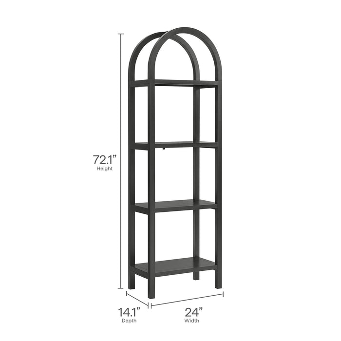 Vexley 72 Inch Tall Narrow Arched Bookshelf