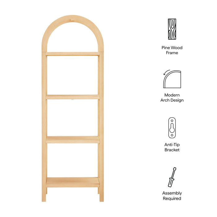 Vexley 72 Inch Tall Narrow Arched Bookshelf