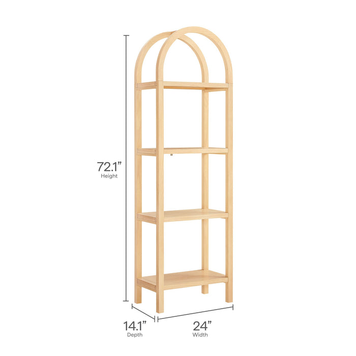 Vexley 72 Inch Tall Narrow Arched Bookshelf