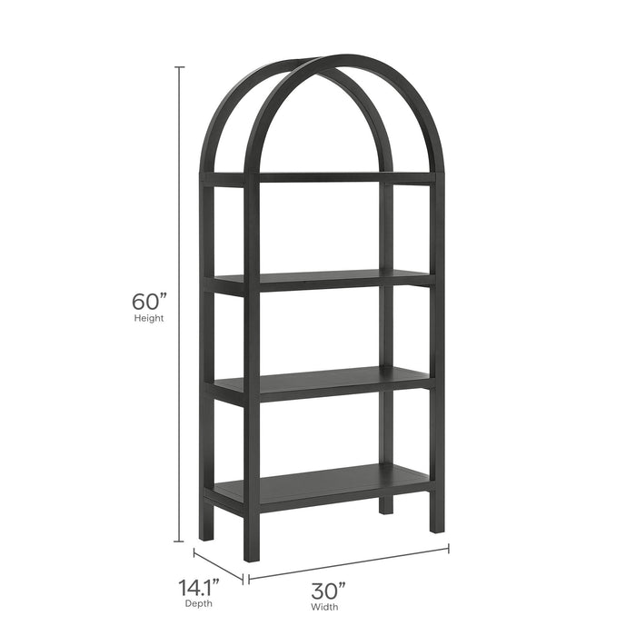 Vexley 60 Inch Arched Bookshelf