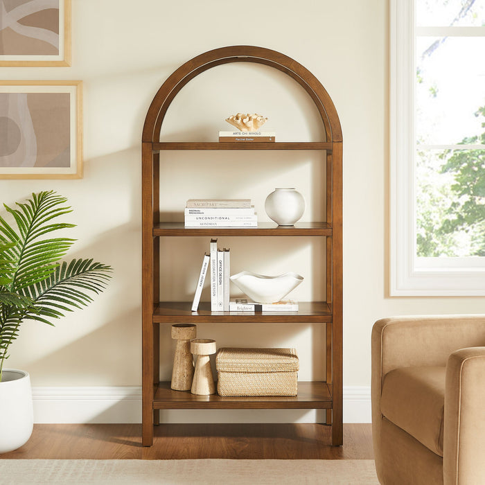 Vexley 60 Inch Arched Bookshelf