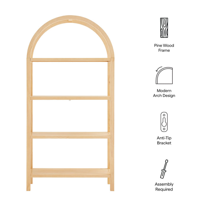 Vexley 72 Inch Large Arched Bookshelf