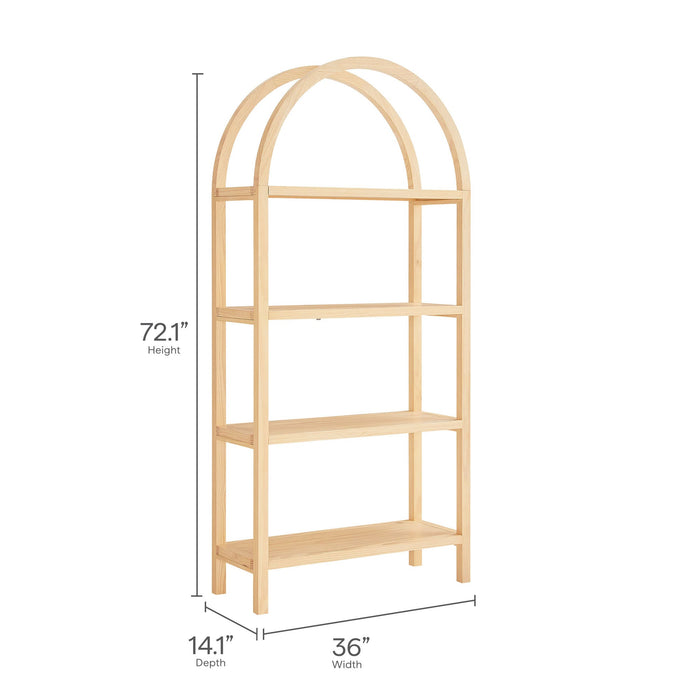 Vexley 72 Inch Large Arched Bookshelf