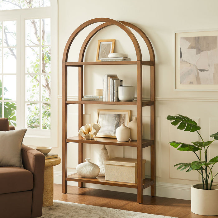 Vexley 72 Inch Large Arched Bookshelf