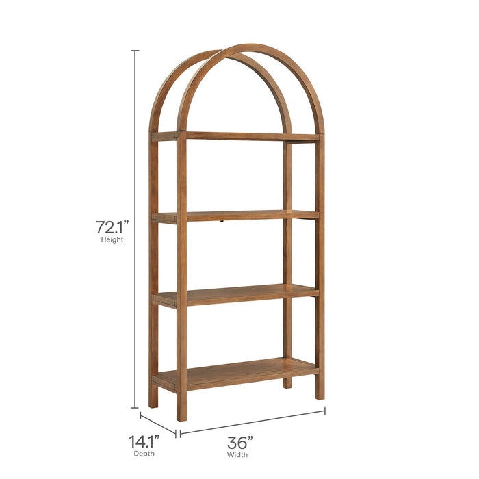 Vexley 72 Inch Large Arched Bookshelf