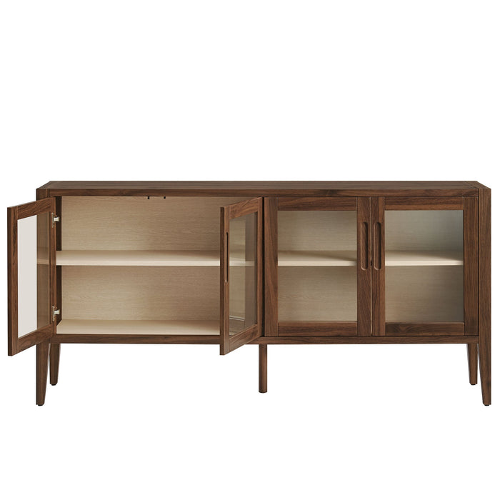 Modway Nell 72" Glass Door Sideboard Storage Display Cabinet - Installation View