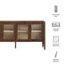 Modway Nell 72" Glass Door Sideboard Storage Display Cabinet in Brown - Detail View